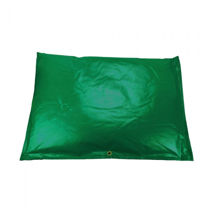 This is a product image of the Backflow Armor insulation pouch in green on a white background.