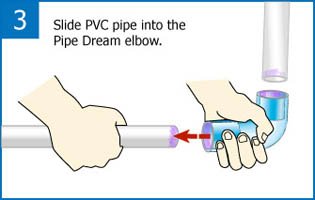 Repairing PVC using Pipe Dream Elbow step 3