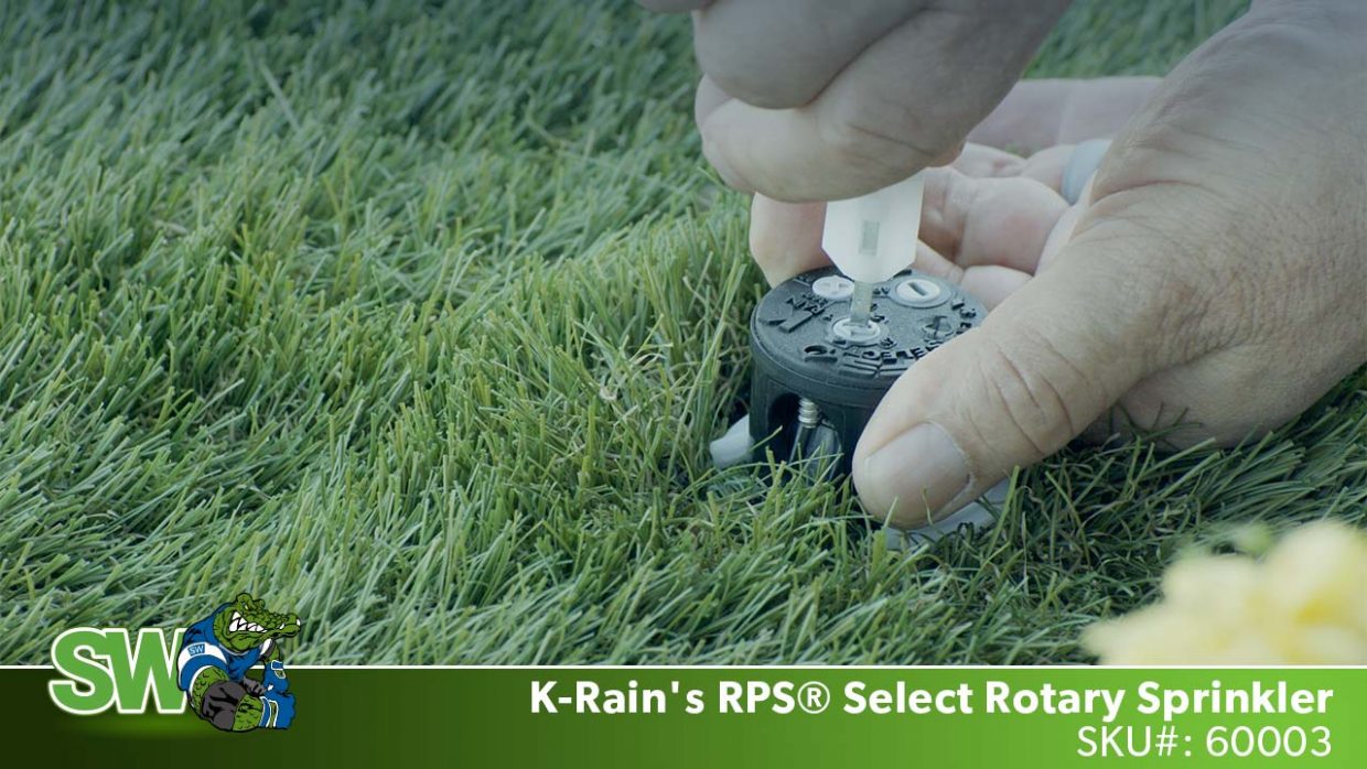 The K-Rain RPS-Select Rotor 4 This images shows the K-Rain Select Rotor being adjusted by Sprinkler Warehouse Pro Dwayne Smith.