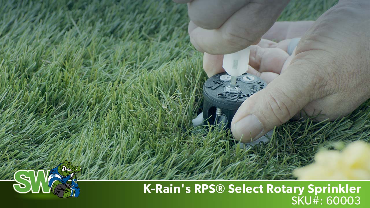 This images shows the K-Rain Select Rotor being adjusted by Sprinkler Warehouse Pro Dwayne Smith.