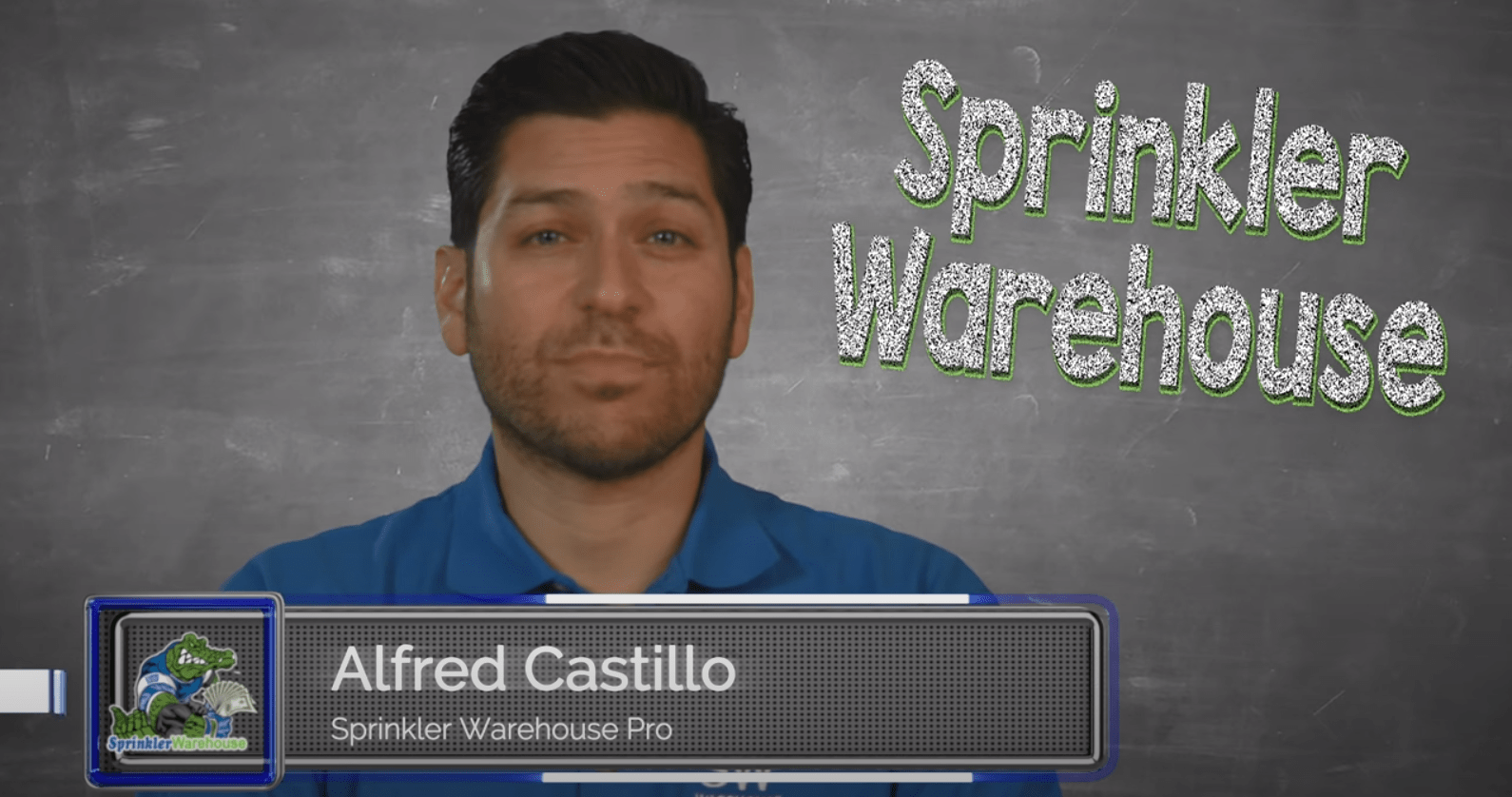This is a video thumbnail image showing our Sprinkler Warehouse expert.