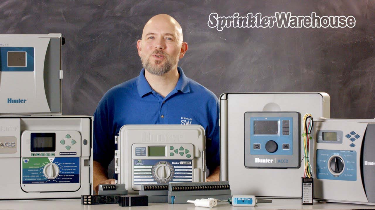 This picture shows the Sprinkler Warehouse Pro talking about commercial irrigation controllers.
