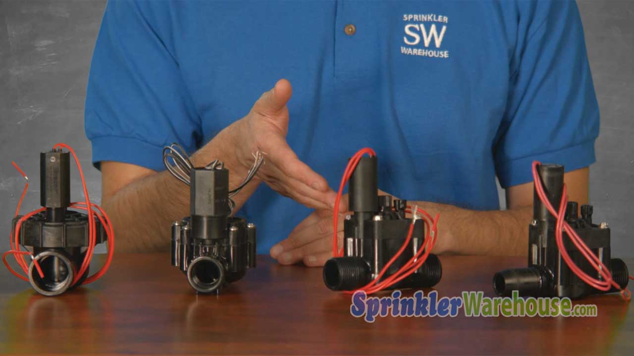 This video thumbnail shows a variety of irrigation valves on a table.