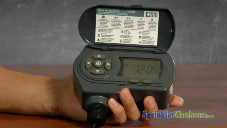 Tutorials Install & Design 20 This video thumbnail shows the Sprinkler Warehouse Pro demonstrating how to program the DIG Solar Powered Hose End Timer.