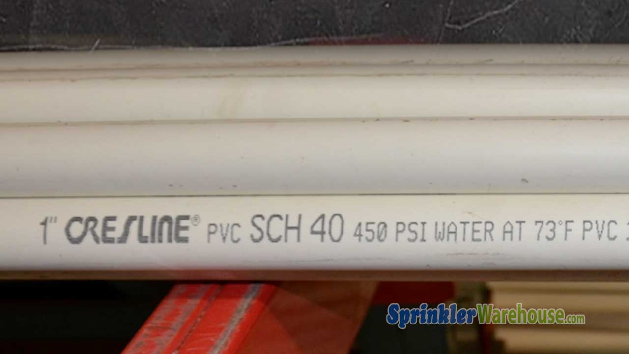 This video thumbnail shows PVC pipe with markings for Schedule 40 PVC pipe