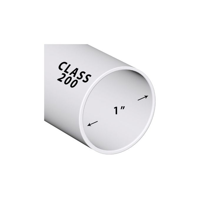 Image of 1 inch, class 200 pipe on white background