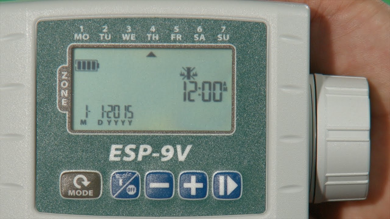 This video thumbnail shows the face plate on the ESP 9V battery operated irrigation controller
