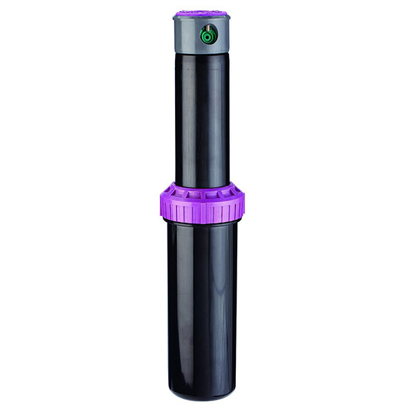 An image of the K-Rain ProPlus Rotor that has a purple cap and uses reclaimed water on a white background. 